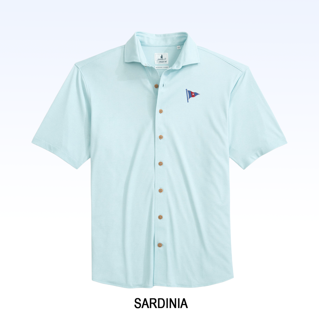 JOHNNIE-O BRECK SOLID KNIT SHORT SLEEVE BUTTON DOWN