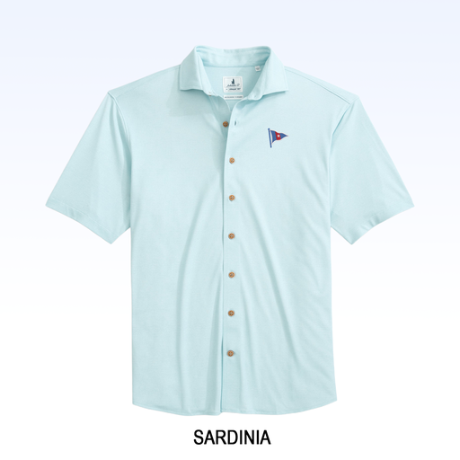 JOHNNIE-O BRECK SOLID KNIT SHORT SLEEVE BUTTON DOWN
